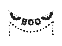 Guirnalda De Halloween Con Glitter Negro Y Búhos Decorativos Para Fiesta De Halloween