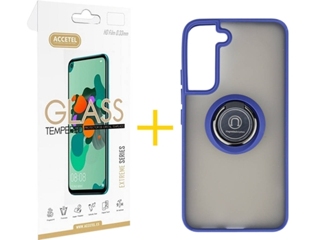 Carcasa + Protector de Pantalla para Samsung Galaxy S22 Plus 5G ACCETEL Azul