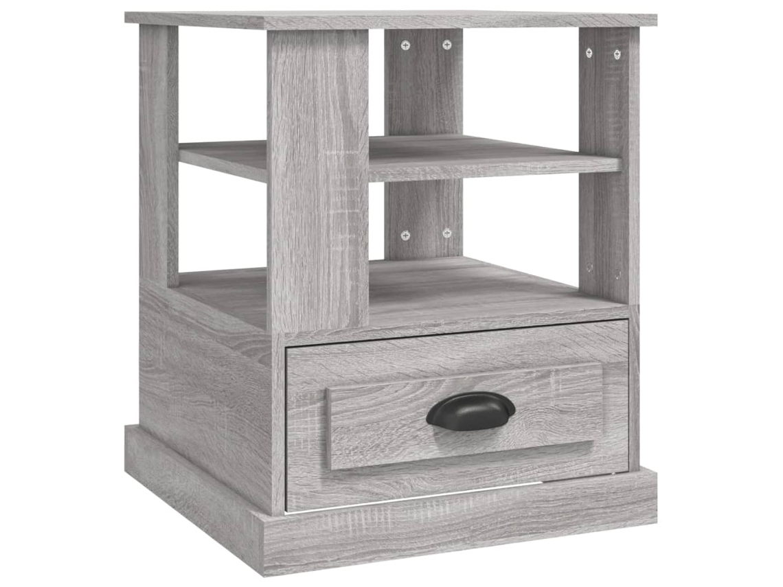 Mesa auxiliar en derivados de madera gris Sonoma MAISON EXCLUSIVE 50x50x60 cm
