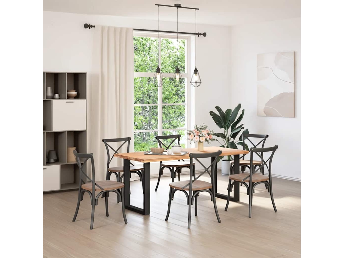 Patas de mesa de comedor en forma de U, 2 piezas, negras, 60x(72-73) cm, acero.