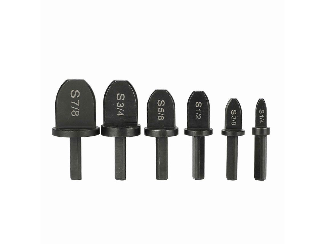 Juego de 6 piezas de expansores de tubo con mango triangular, estilo británico, color negro.