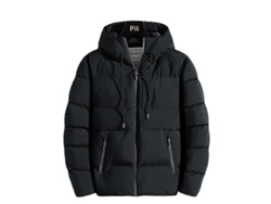 Chaqueta De Invierno Casual Con Capucha Para Hombres Abrigo De Algodón Relleno Talla Xl Negro Xl Negro