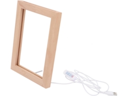 Marco de fotos de madera resistente con iluminación LED, soporte decorativo para fotos de oficina, conexión USB, diseño moderno y creativo - GOKOCO