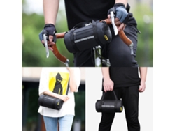 Bolsa multifuncional para manillar de bicicleta, resistente al agua, modelo 2026, con asa y correa para el hombro extraíbles.
