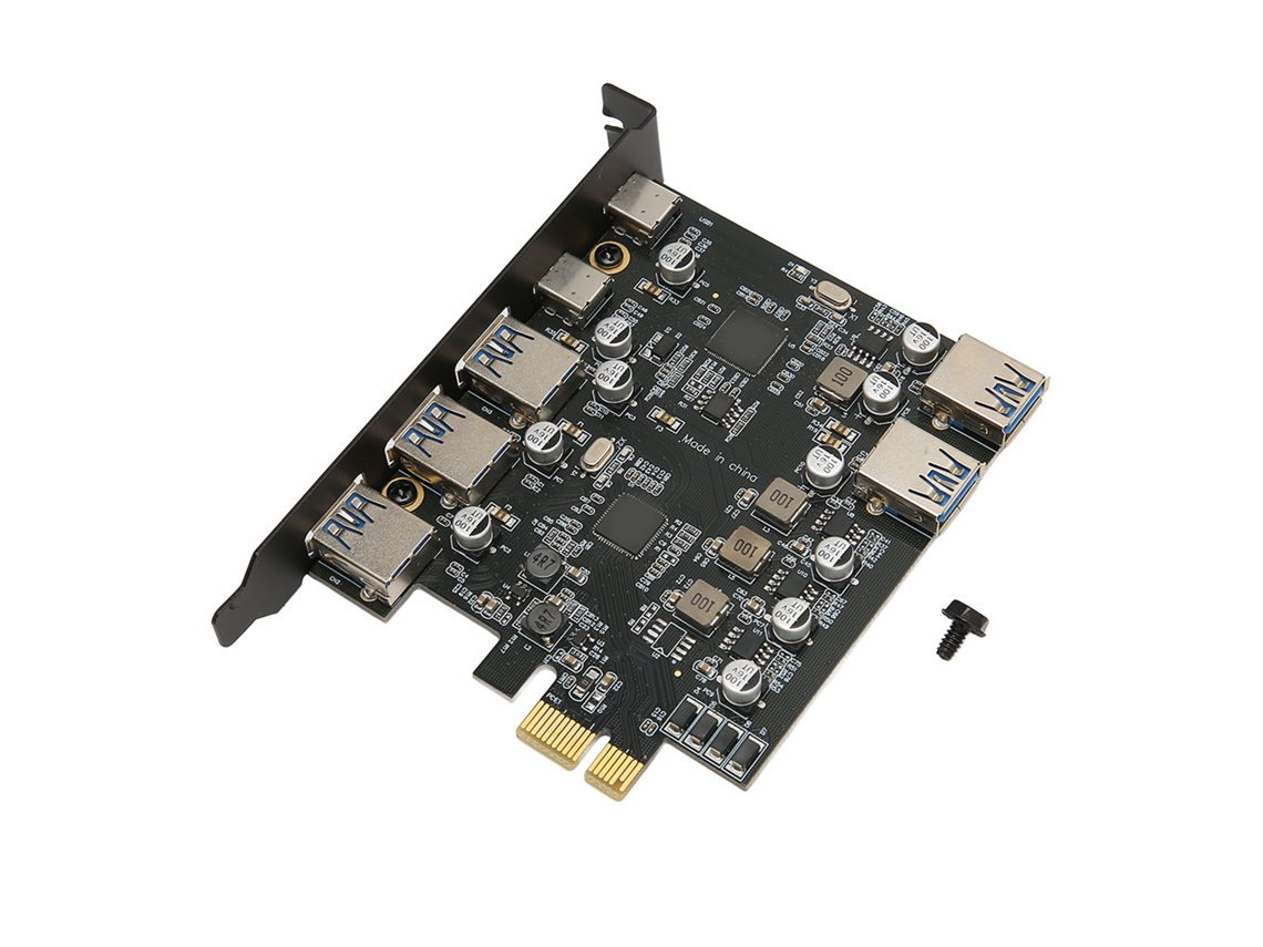 Tarjeta De Expansión Pci E A Usb 3.0 7 Puertos 5gbps Para Windows Os X Linux