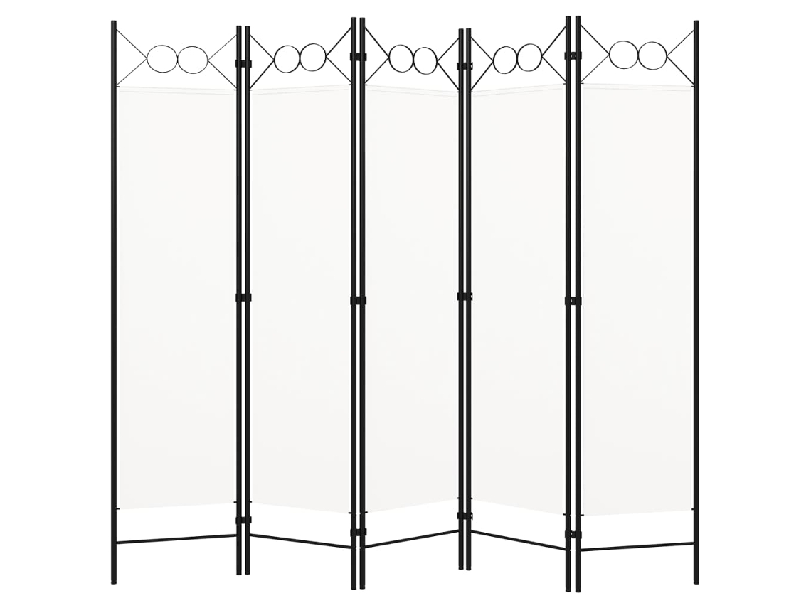 Biombo Divisor De 5 Paneles Blanco 200x180 Cm