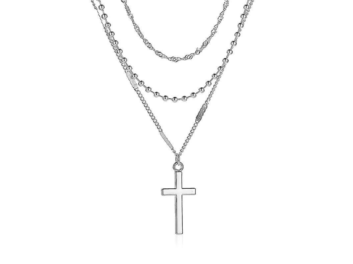 2026-collares De Cadena De Rope Con Colgante De Cruz En Aleación De 16 Pulgadas Para Regalo