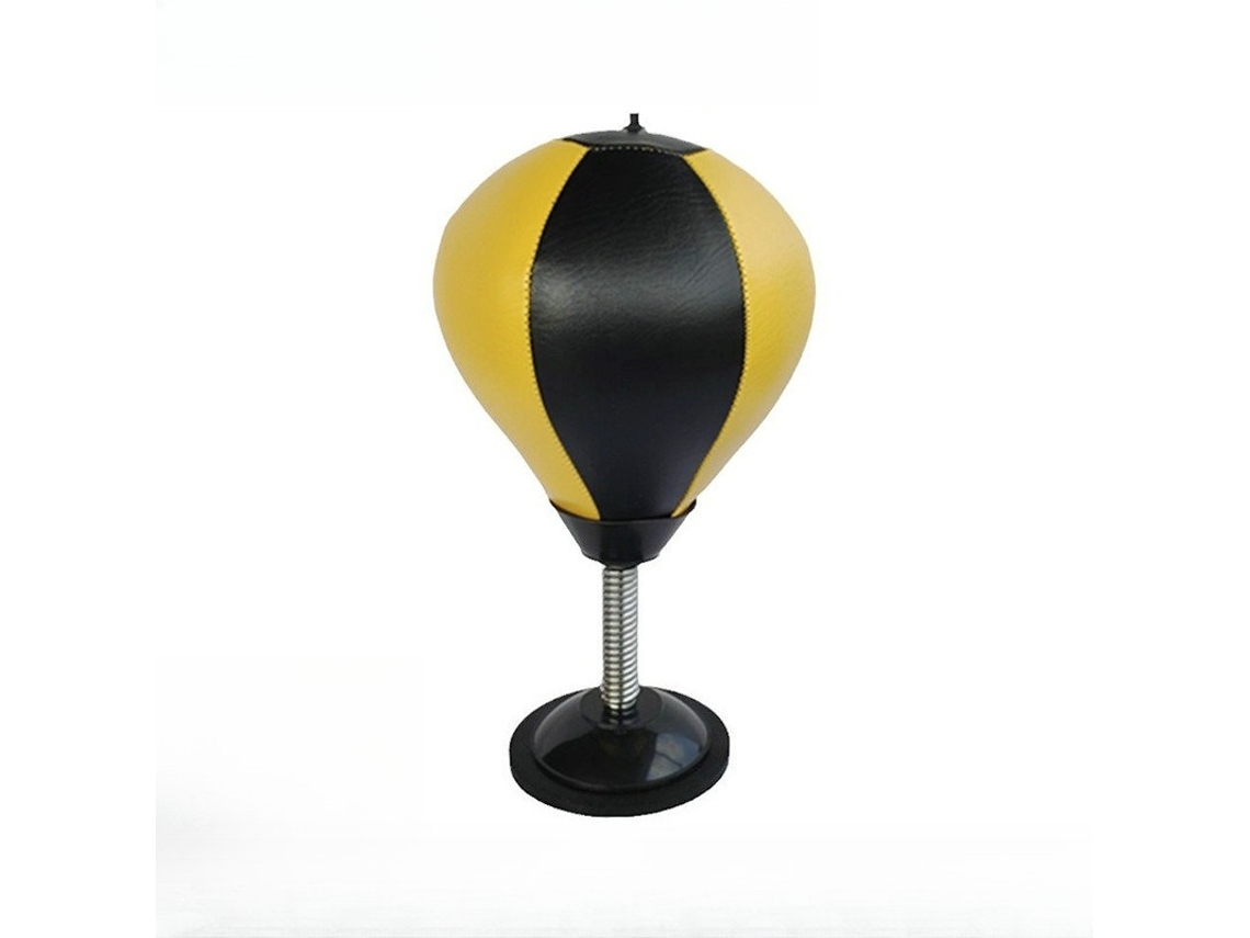 Saco de Boxeo Inflable con Ventosa para Mesa, Ideal para Entrenamiento y Alivio del Estrés CUICH (Amarillo y Negro)