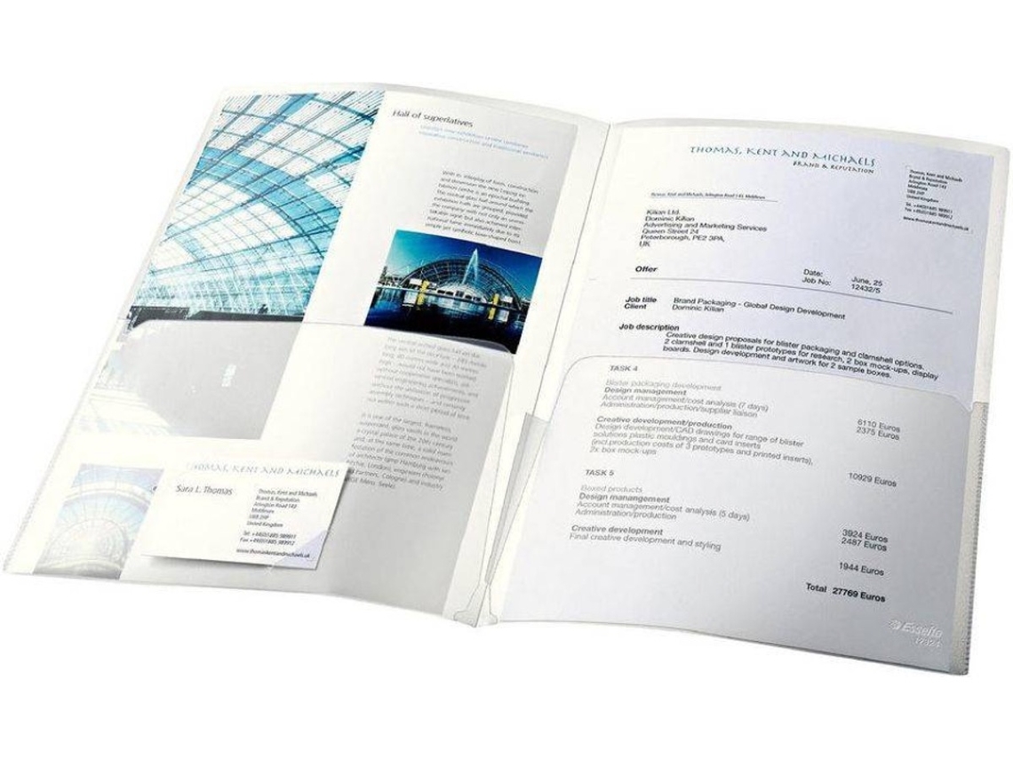 Carpeta ESSELTE Corte Cerrado A4 Transparente