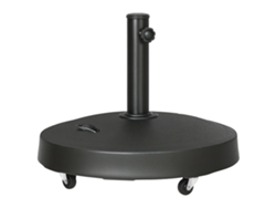 Base de resina PMM CAPITALI de 25 kg con ruedas, asa retráctil, para mástiles de Ø38/48 mm, Ø53x41 cm, color negro.