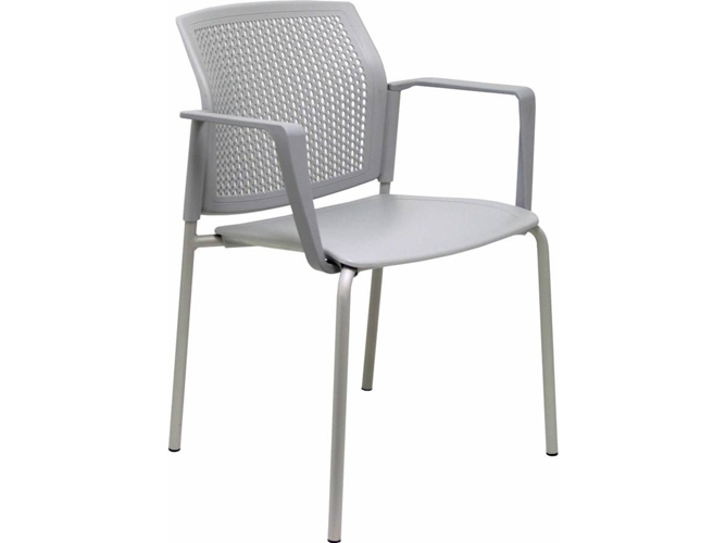 Conjunto de 4 Sillas de Confidente PIQUERAS Y CRESPO Sege Gris (PVC)