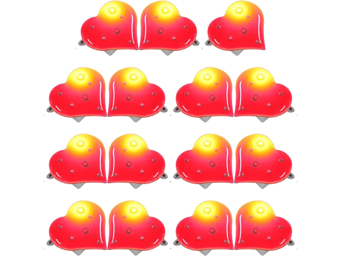 Broches De Coração Vermelho Iluminados, Conjunto De 15 Pins De Lapela Piscantes, Acessórios Para