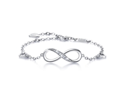Pulsera Ajustable De Plata De Ley 925 Con Símbolo De Infinito Para Mujer - Regalo De San Valentín - Amor Eterno