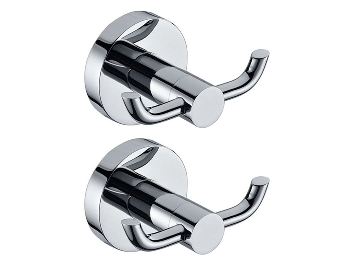 Toallero De Acero Inoxidable Con 2 Ganchos, Perchero De Pared Para Sombreros Y Ropa, 2 Unidades.
