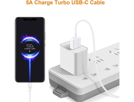 Cable Carga Plegable Turbo Fast Charge Type-C Mi para Xiaomi VENISYMLIS Blanco