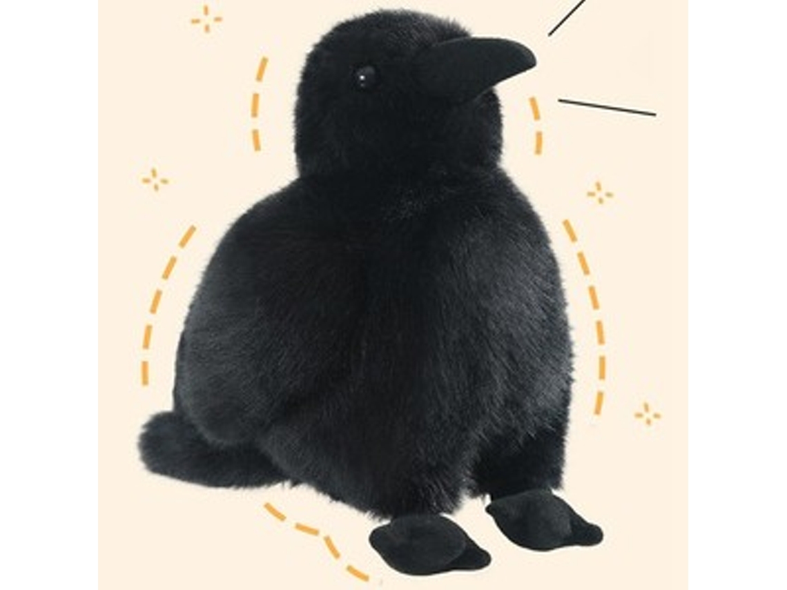 Cuervo de peluche realista, lindo cuervo negro, juguete de peluche suave, muñeco de peluche de 25 cm. Zeuxo
