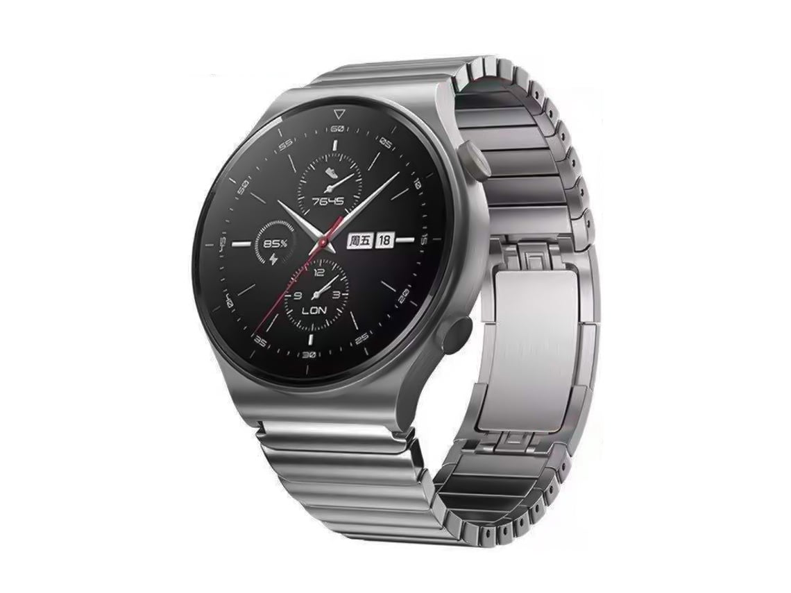 Correa de reloj de acero con hebilla original de 22 mm (plateada)
