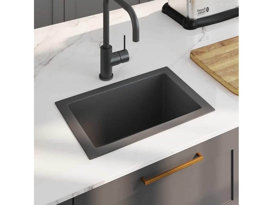 Lavavajillas de cocina DKD HOME DECOR de acero inoxidable negro hecho a mano