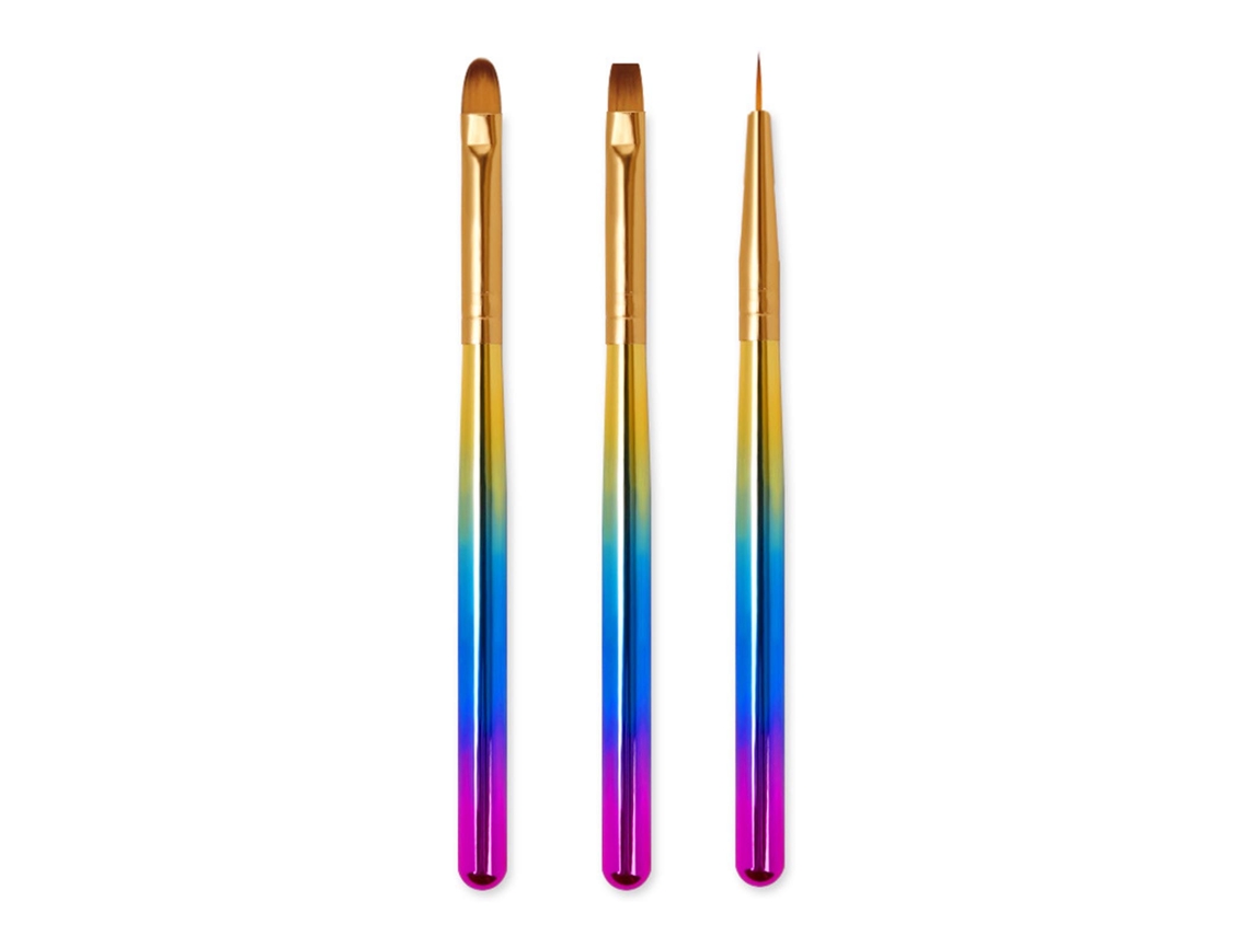 Rebe-3 Peças/conjunto De Pinceis Para Unhas Para Pintura Desenho Gravura Pincéis Lápis Cristal Ponto Acrílico Construtor Gel Uv Ferramenta De Manicure