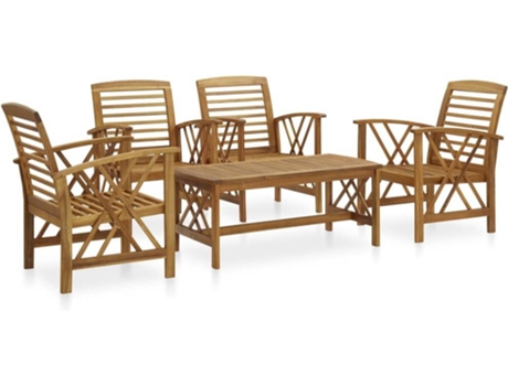 Conjunto 5 de muebles de jardín VIDAXL madera maciza de acacia