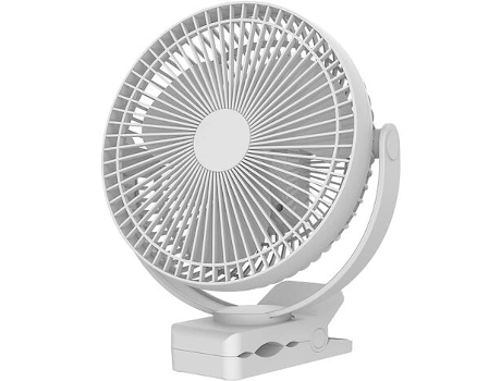 Ventilador Orchidée-Clip-On Alimentado por batería 20 cm 10000 Mah Usb portátil 4 velocidades Potente flujo de aire Clavija de escritorio resistent...