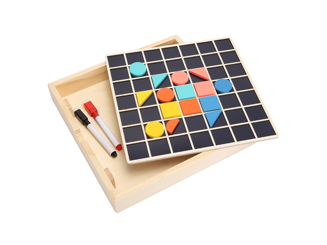 Rompecabezas Interactivo De Madera Con Tablero De Dibujo De Tangram Doble Para El Desarrollo Cerebral.