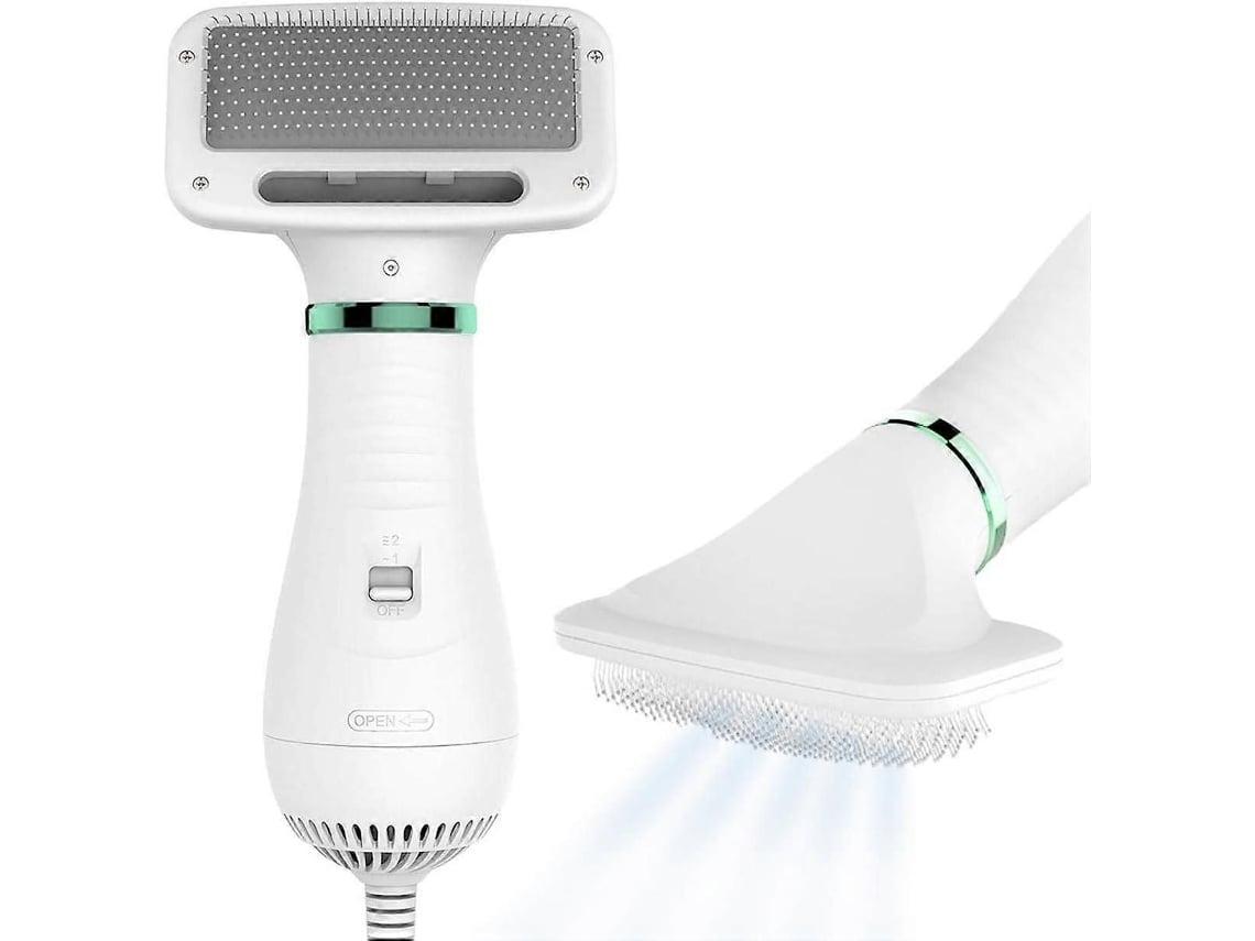 Secador De Pelos Para Animais De Estimação 2 Em 1 Com Escova Aplicadora, Secador Para Cães Com Temperatura Ajustável Para Animais De Pequeno E Mé