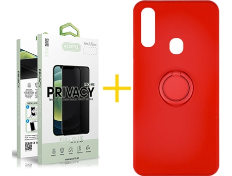 Carcasa + Protector de Pantalla para Samsung Galaxy A20e ACCETEL Rojo