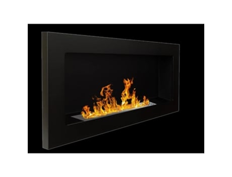 Chimenea de bioetanol de pared o empotrada Lucca Black L 90 x P 12 x H 40