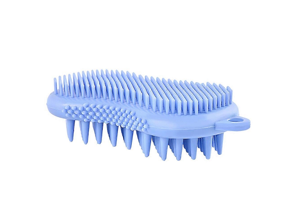 Rebe-escobilla De Silicona Para Cuerpo Y Rostro Cepillo Exfoliante Espalda Masaje Limpieza Profunda Piel Sensible Bebés Adultos 13x6,5 Cm Azul