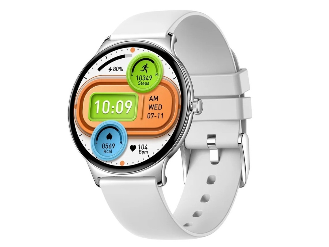 Reloj inteligente V89 con pantalla AMOLED de 1,43 pulgadas, Bluetooth, llamadas y elegante interfaz de usuario (plata) Bestvite