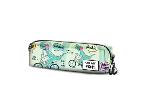 Oh My Pop! Dinorrr Estuche Portatodo Cuadrado FAN 2.0, Verde
