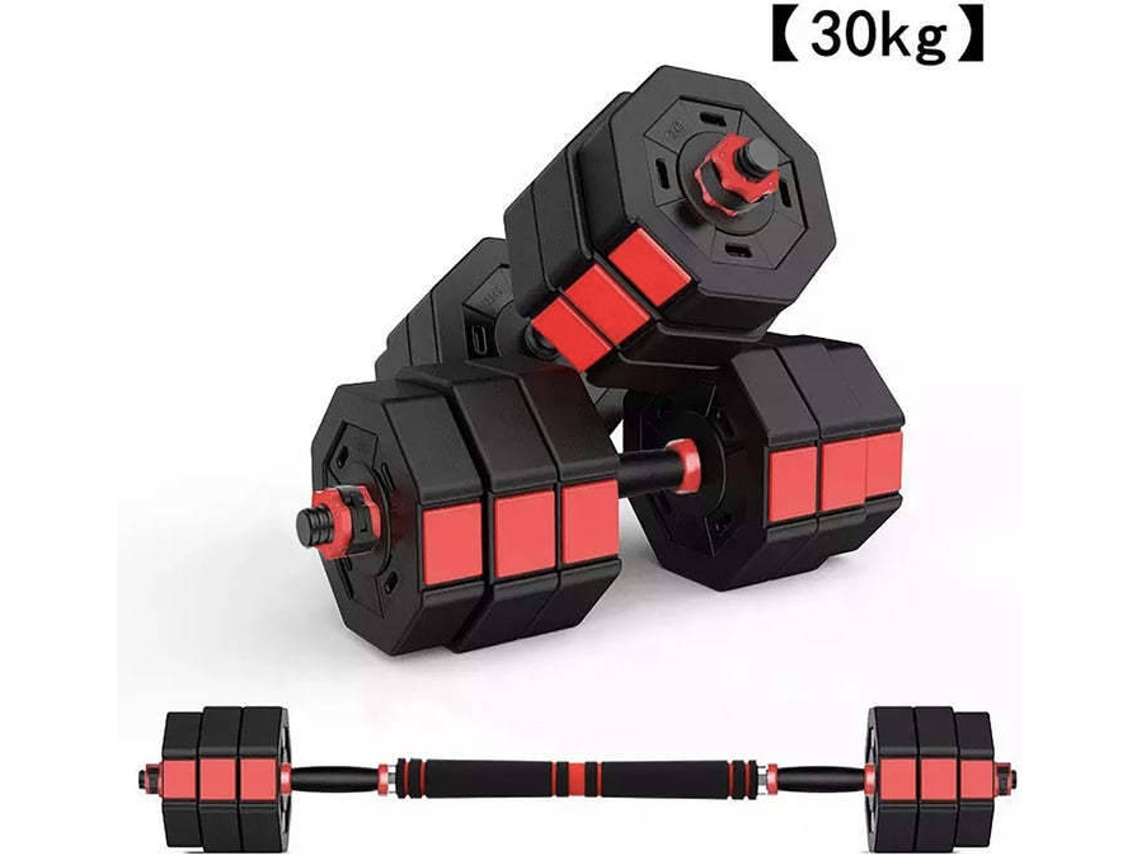 Juego de mancuernas octagonales 2 en 1 FITNESS TECH (30 kg - PVC)