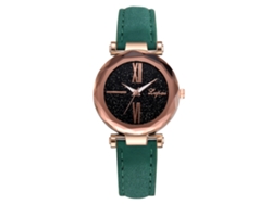 Reloj Analógico Para Mujer Con Grandes Números Romanos, Correa De Piel Sintética Y Movimiento De Cuarzo Verde.