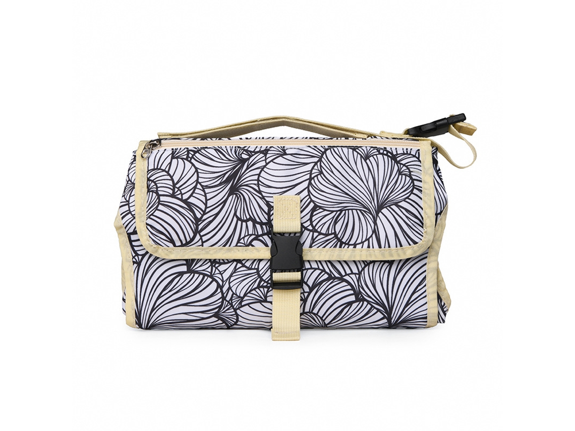 Bolso cambiador multifuncional impermeable Cuich, plegable y extraíble (línea negra)