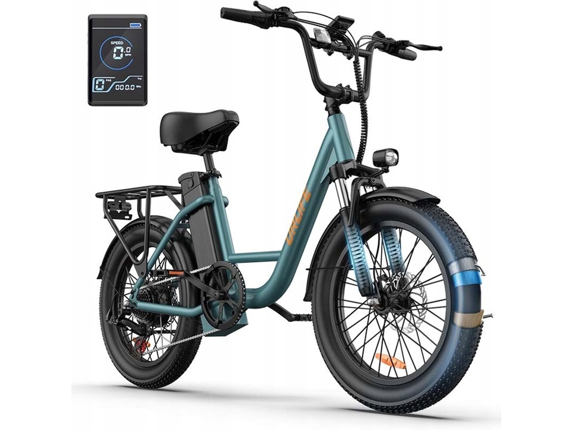 Vehículos eléctricos urbanos E20 500w 30km/h 48v 13ah 20x3.0 Neumáticos gruesos verdes Urlife