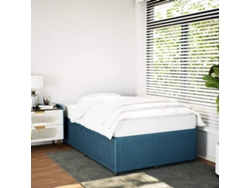 Estructura De Cama Terciopelo Azul Oscuro 120x190 Cm