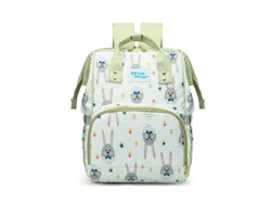 Maternidad Mochila Conejo Estampado Gran Capacidad Ligera Bolsa Viaje Multifuncional Bolsa Pañal Bebé Verde
