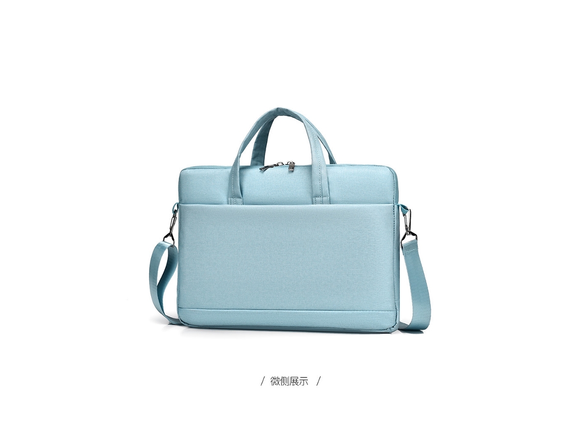 Bolso bandolera/portátil/maletín grande de 15,6 pulgadas, color azul claro, de gran capacidad y resistente a los impactos.