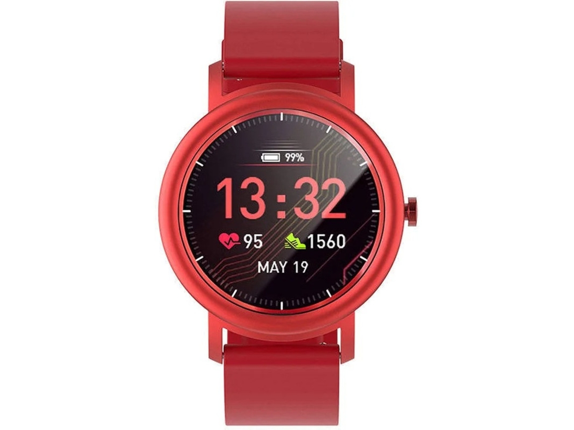 Reloj inteligente para hombre, resistente al agua, con Bluetooth, control de música, monitor de sueño, recordatorios de llamadas y notificaciones SMS para iOS y Android Yizhood (rojo)