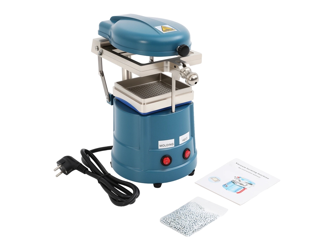 Máquina formadora de vacío dental, 1000 W de potencia, aleación de aluminio, diseño compacto, OEM azul