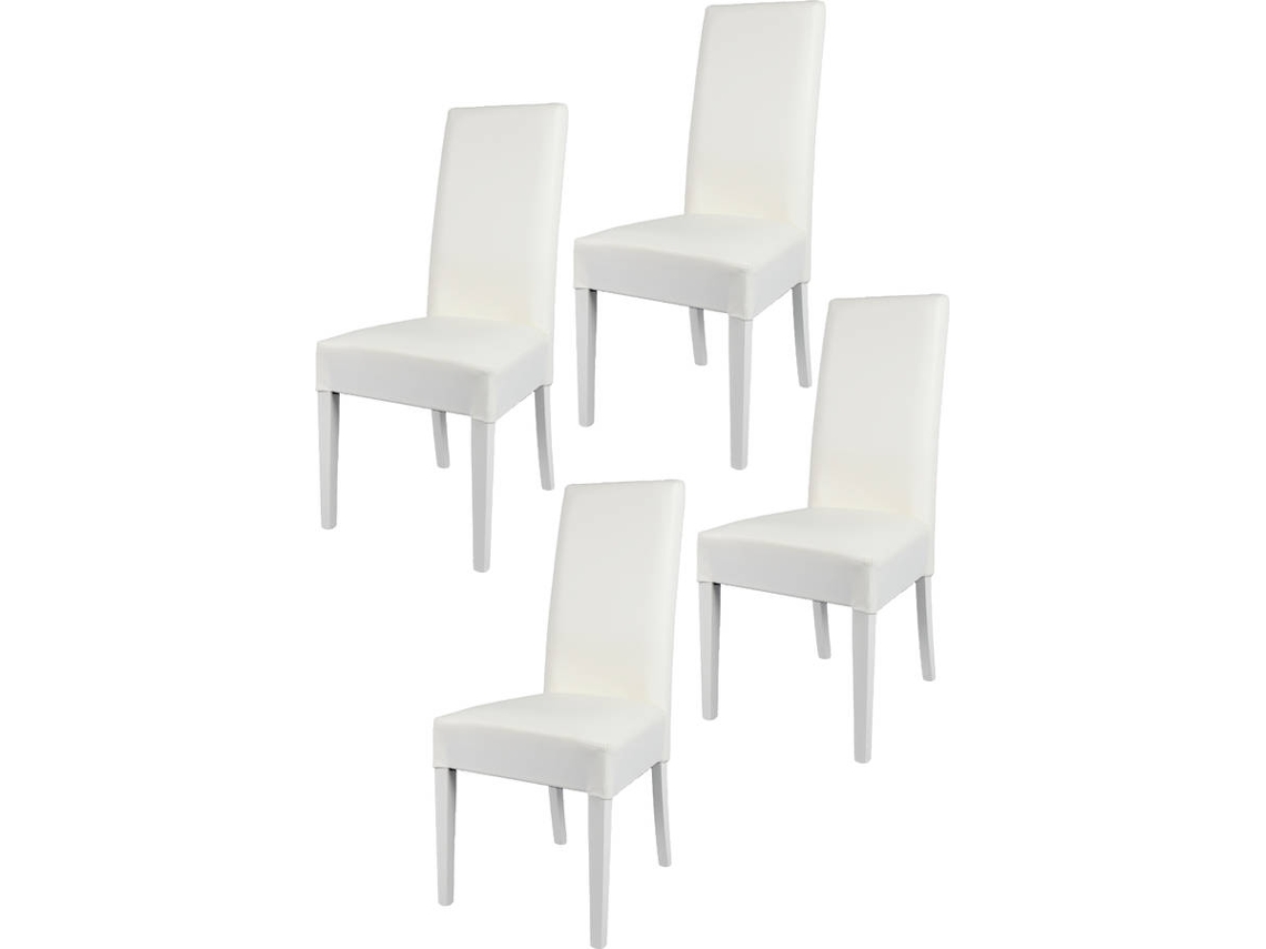 Conjunto de 4 Cadeiras T M C S Luisa (Branco - 99x46x55 cm - Madeira)