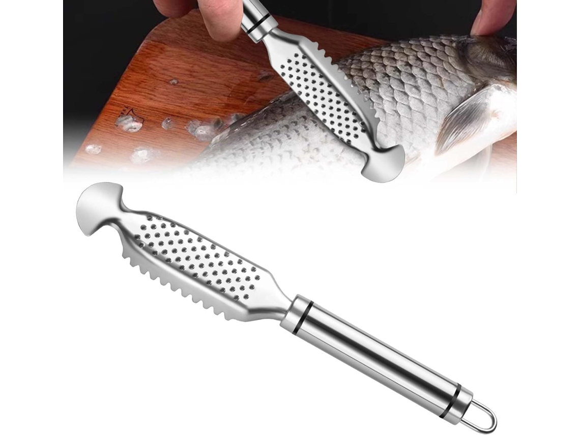 Raspador Multifuncional Para Escamas De Pescado Fabricado En Acero Inoxidable.