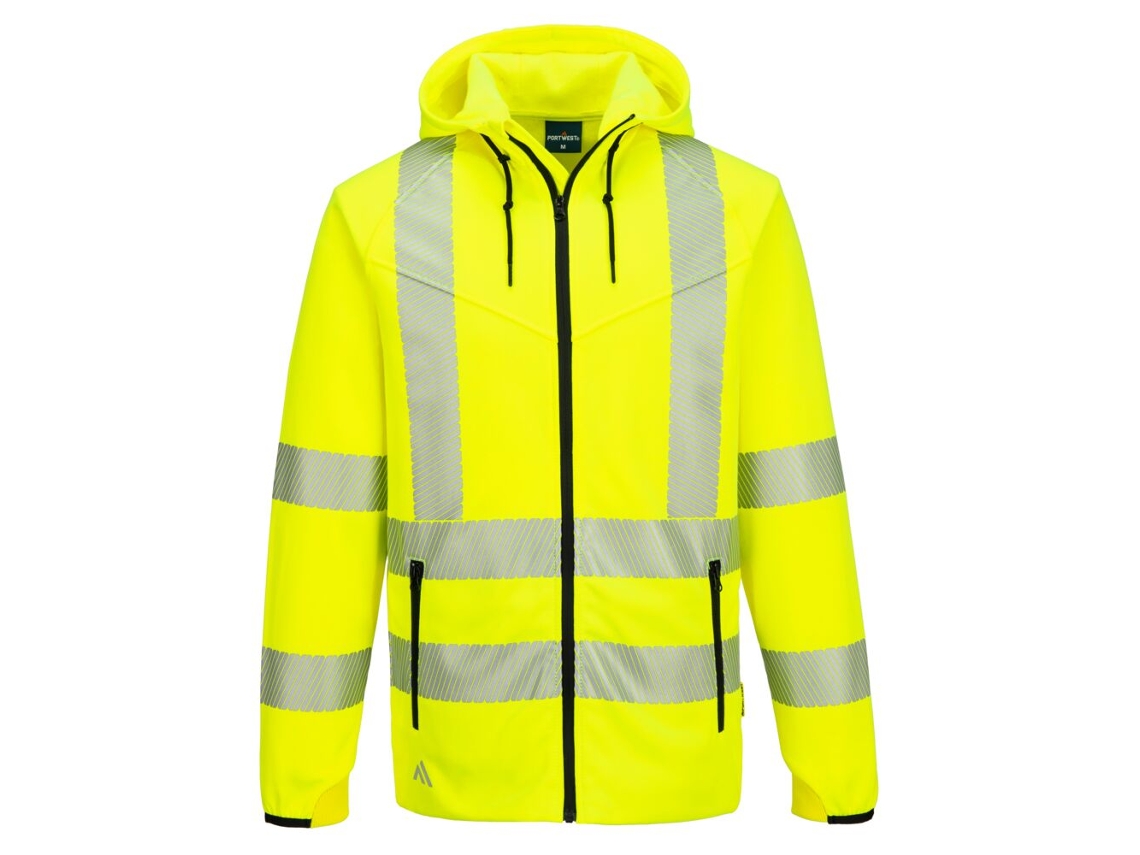 Sudadera Con Capucha Alta Visibilidad Kx3 Sport Con Cremallera Amarillo / Xxl