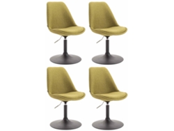 Juego de 4 sillas de comedor en tela CLP Maverick verde/negro.