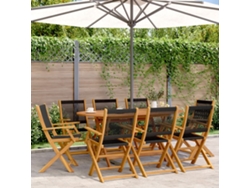 Sillas de jardín plegables DKD Home Decor de 8 piezas en madera maciza de acacia negra