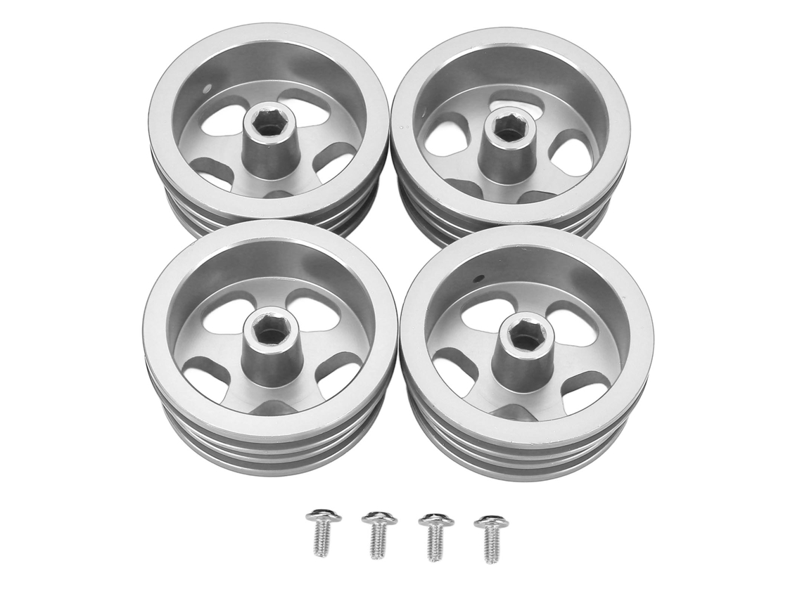 Mali 4pcs Aro de Roda de Carro Rc em Liga de Alumínio Estável e Estiloso para Carro Rc Mn82 e Lc79 Prata