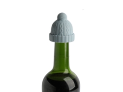 Tapón De Silicona Con Pompón Para Vino, Cerveza Y Whisky - Azul - Reutilizable