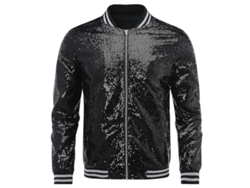2026-chaqueta Casual De Secuencias Para Hombres Chaqueta Bomber Con Cremallera Para Fiesta
