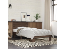 Estructura Cama Madera Ingeniería Metal Marrón Roble 100x200 Cm